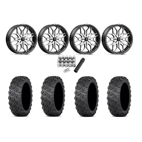 ITP Versa Cross V3 Tires 28x10-18 on MSA M47 Sniper Machined Wheels ITP Versa Cross V3 Tires 28x10-18 on MSA M47 Sniper Machined Wheels