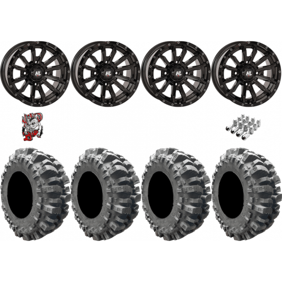 INTERCO BOGGER 31-9.5-14 TIRES ON HL21 GLOSS BLACK WHEELS