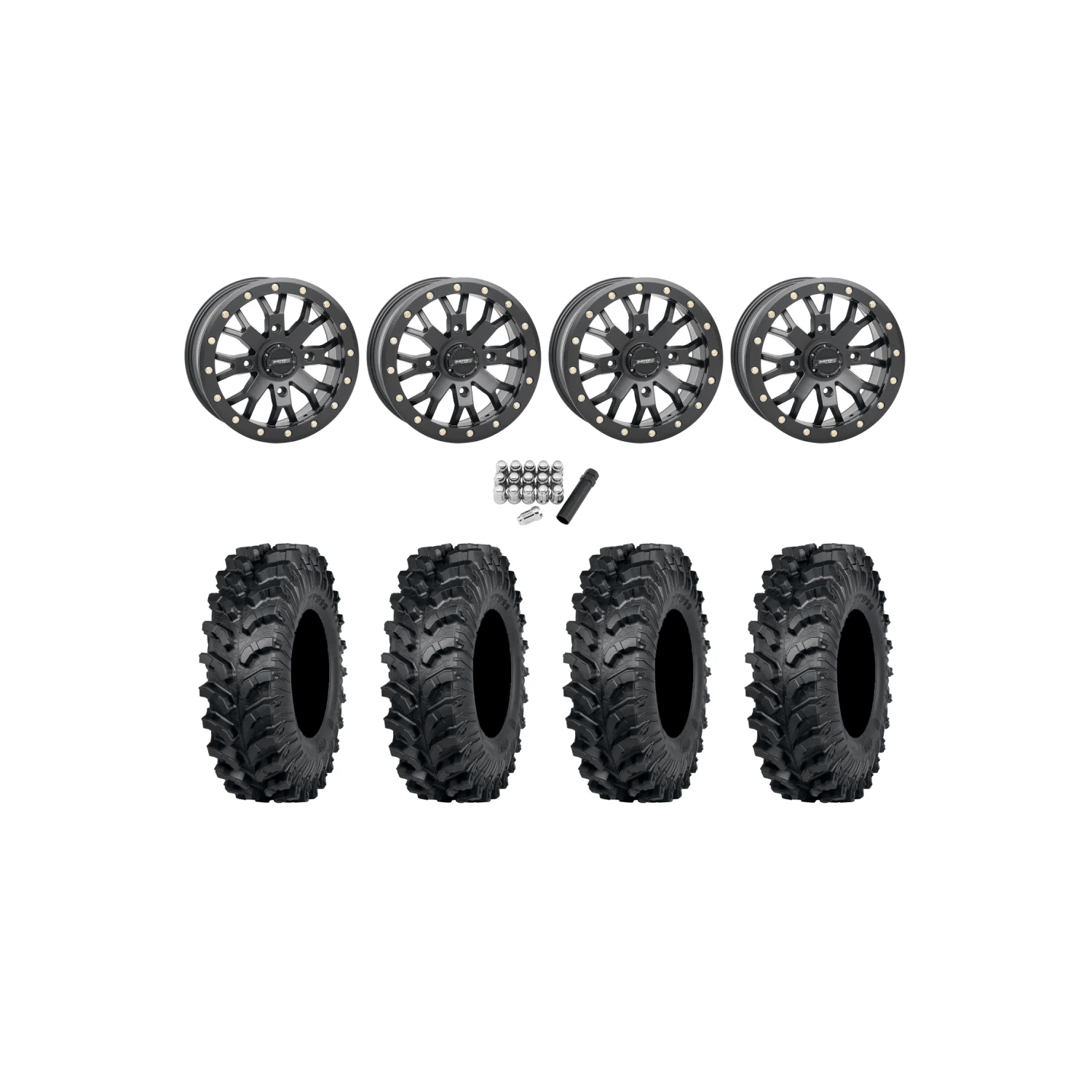 ITP MT911 34×10-15 (8ply) Tires on System 3 ST-3 Matte Black Wheels