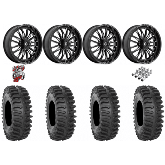System 3 XT400 35-9.5-20 Tires on Fuel Arc Gloss Black Milled Wheels