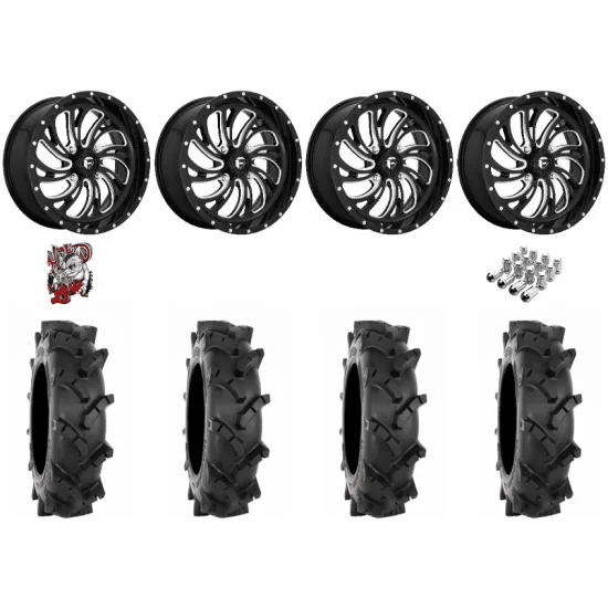 System 3 MT410 35-9-20 Tires on Fuel Kompressor Gloss Black Milled Wheels
