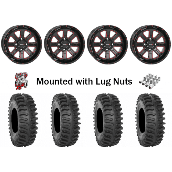 System 3 XT400 35-9.5-20 Tires on ST- 4 Gloss Black With Red Tint Wheels