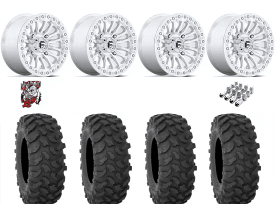System 3 XTR370 32-10-15 tires mounted on Fuel Rincon Machined Beadlock Wheels