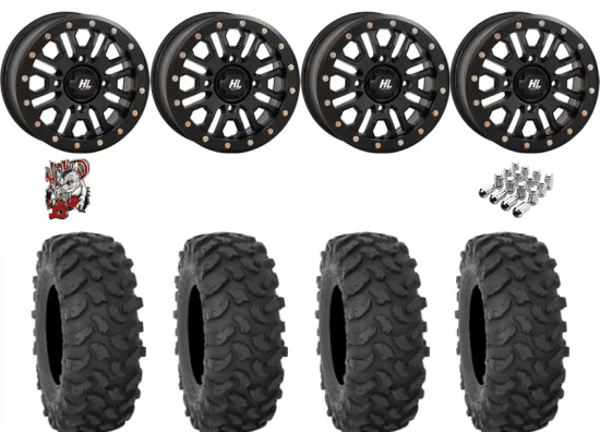 System 3 XTR370 32-10-15 Tires on HL23 Matt Black Beadlock Wheels