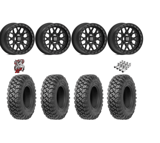 Valor Off-Road Alpha 32-10-15 Tires on V07 Satin Black Beadlock Wheels