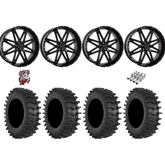 System 3 XT400W 40x12x24 Tires on ST-7 Gloss Black (24×9) Wheels