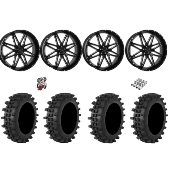 Frontline ACP 40-12-24 Tires on ST-7 Gloss Black &Milled (24×9) Wheels